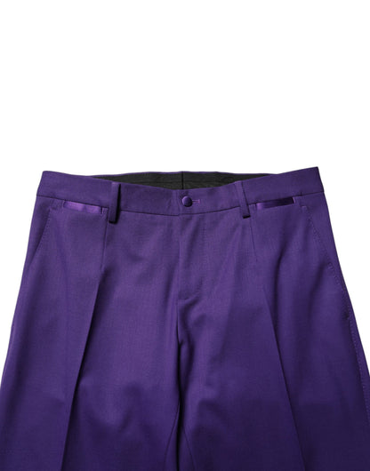 Robe moulante en laine violette Dolce &amp; Gabbana, pantalon pour homme