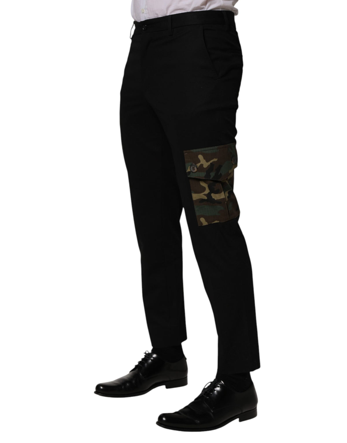 Robe skinny en coton noir Dolce &amp; Gabbana, pantalon cargo