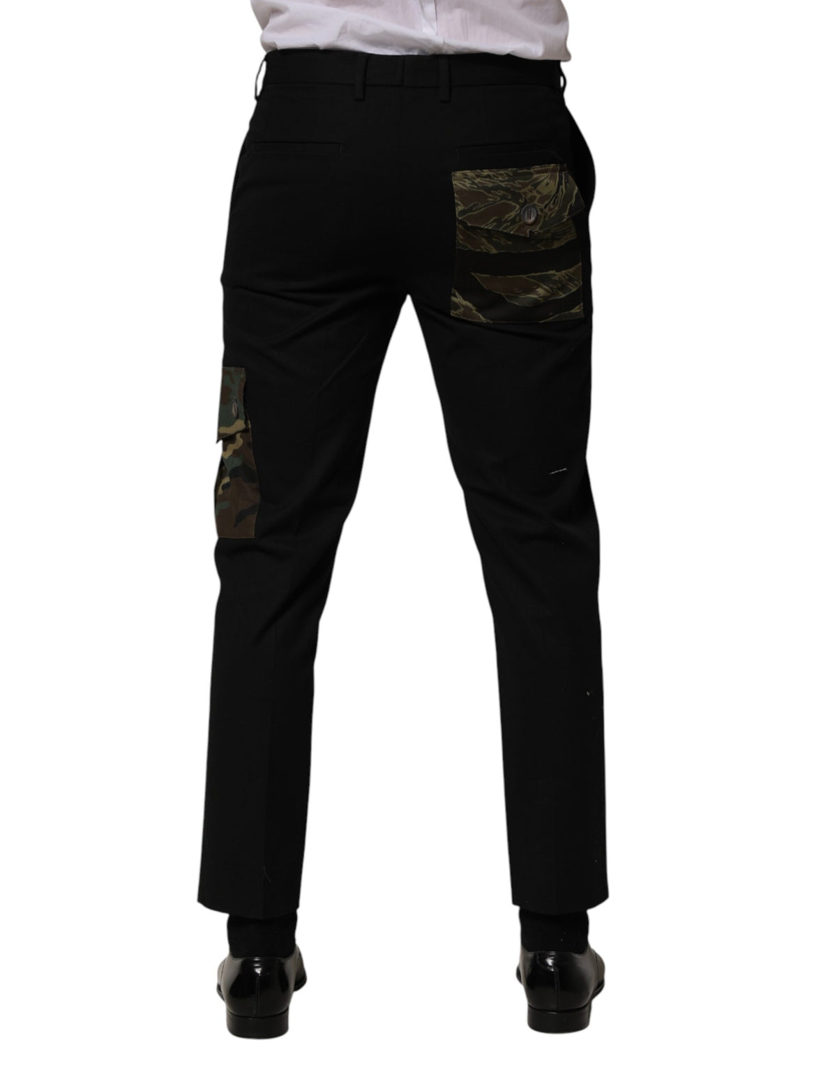 Robe skinny en coton noir Dolce &amp; Gabbana, pantalon cargo