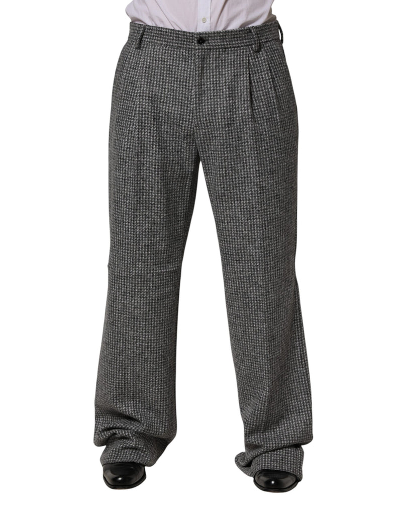 Dolce & Gabbana Grijs Pied-de-Poule Rechte Pantalon