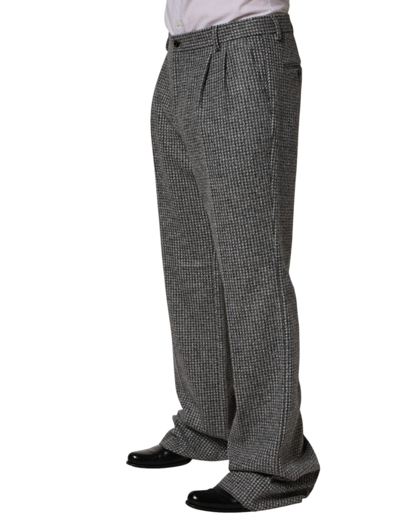 Dolce & Gabbana Grijs Pied-de-Poule Rechte Pantalon