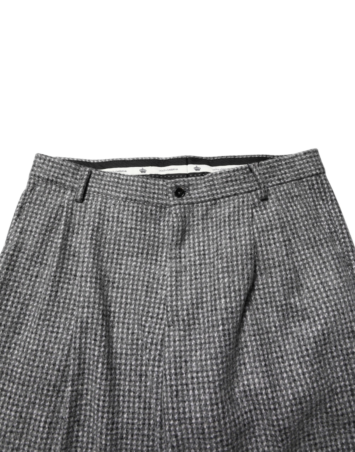 Pantalon droit gris à motif pied-de-poule Dolce &amp; Gabbana