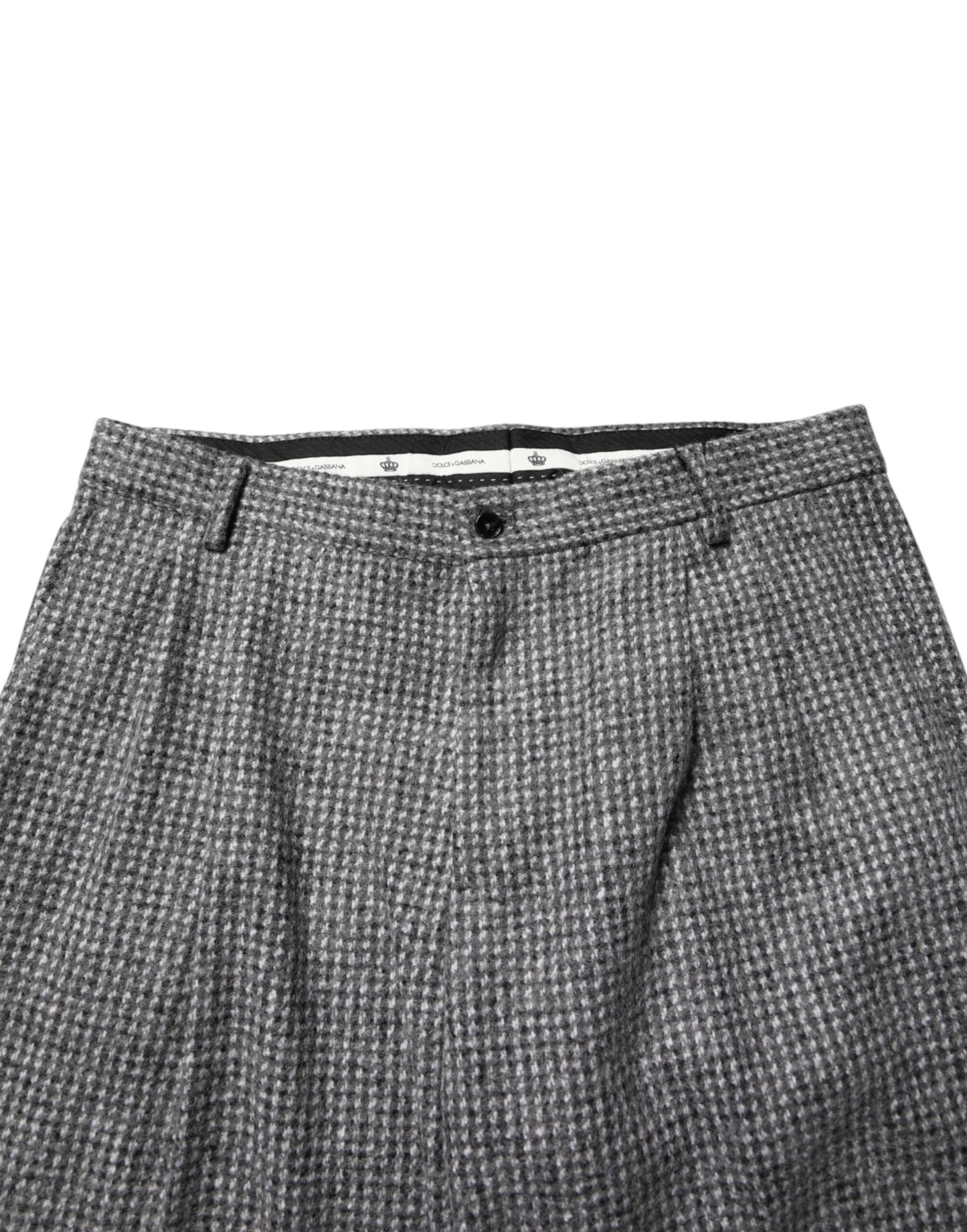 Pantalon droit gris à motif pied-de-poule Dolce &amp; Gabbana