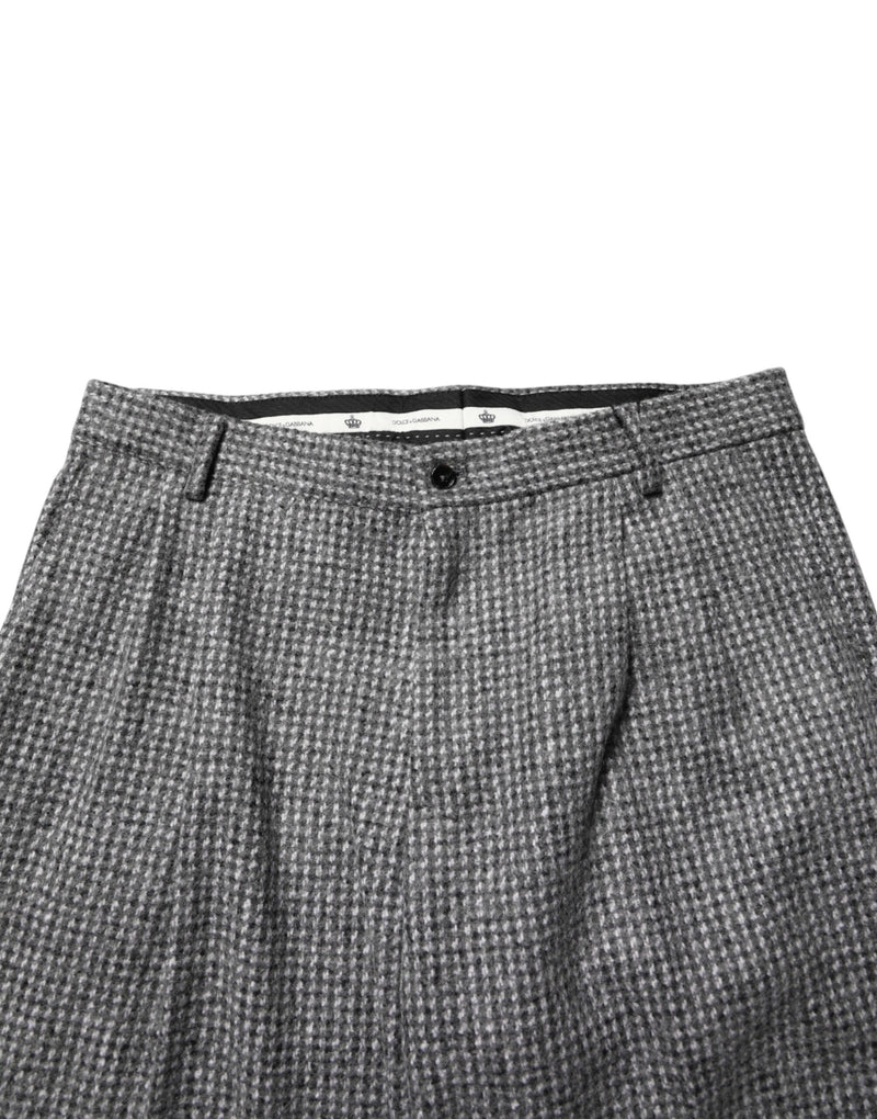 Dolce & Gabbana Grijs Pied-de-Poule Rechte Pantalon