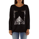 T-Shirt en Viscose Noir Met pour Femmes