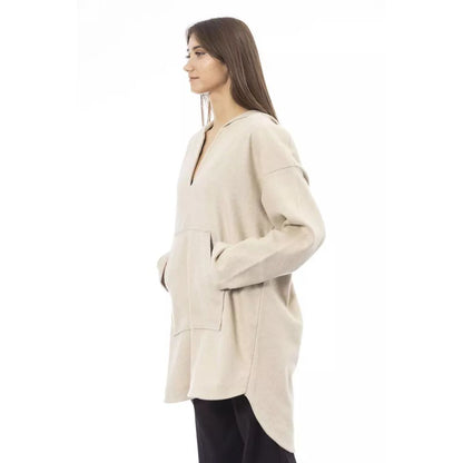 Alpha Studio Beige Wool Sweatshirt
