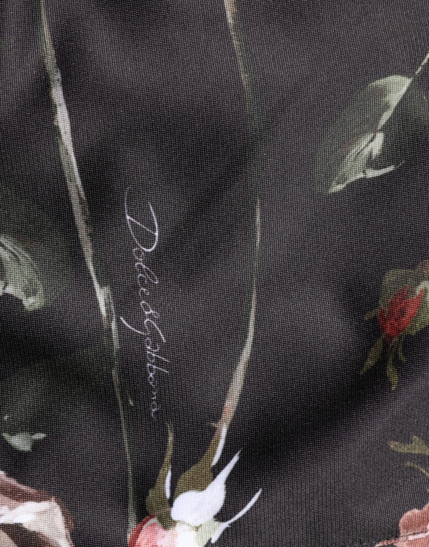 Pantalon chino Dolce &amp; Gabbana noir à fleurs, coupe droite