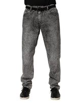 Jean Dolce &amp; Gabbana gris en coton à coupe droite
