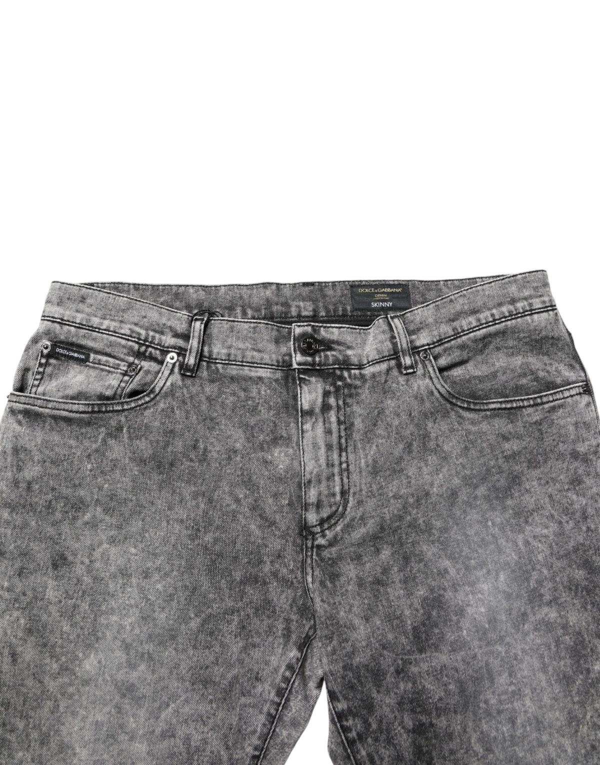 Jean Dolce &amp; Gabbana gris en coton à coupe droite