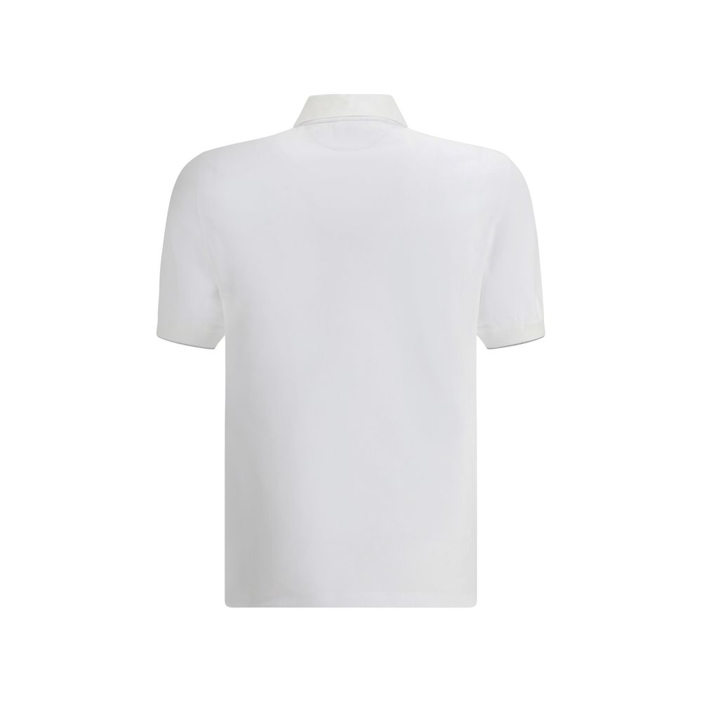 Brunello Cucinelli Polo Shirt en Coton Blanc - Élégance et Simplicité