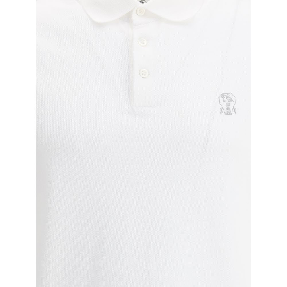 Brunello Cucinelli Polo Shirt en Coton Blanc - Élégance et Simplicité