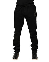 Jean skinny noir Dolce &amp; Gabbana à motif Sacré-Cœur pour homme