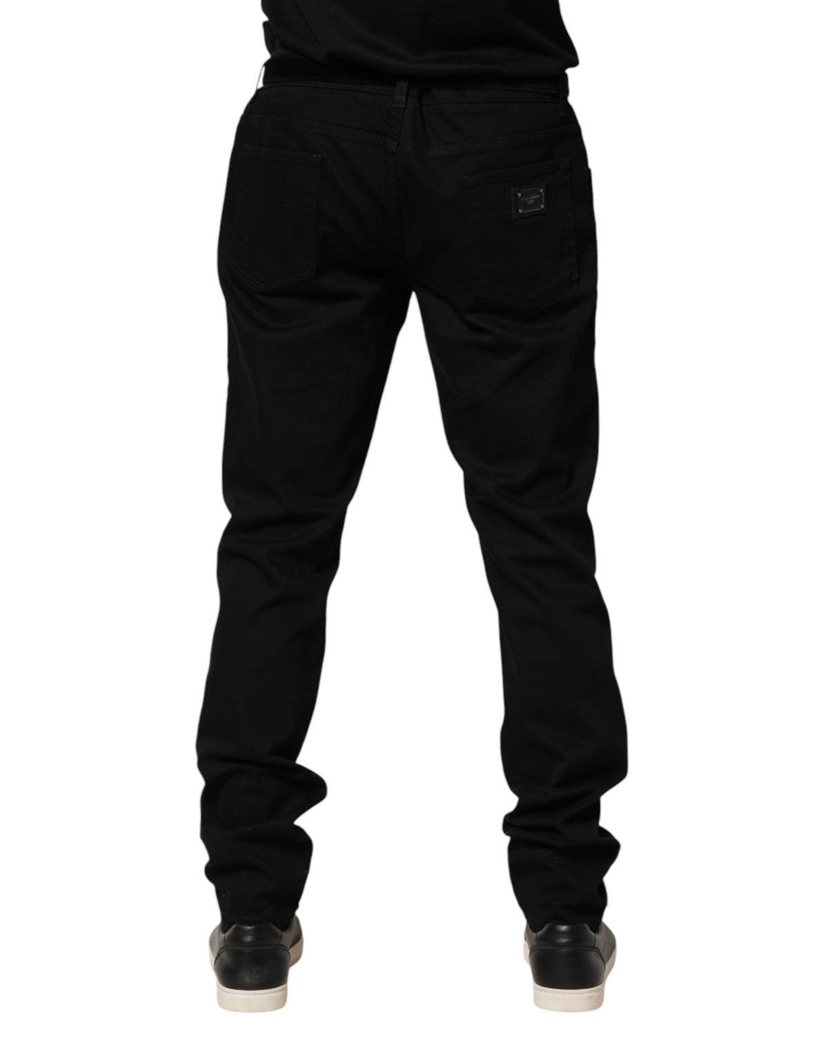 Jean skinny noir Dolce &amp; Gabbana à motif Sacré-Cœur pour homme
