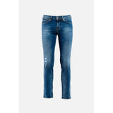 Gas Blue Cotton Slim Fit Jeans for Men