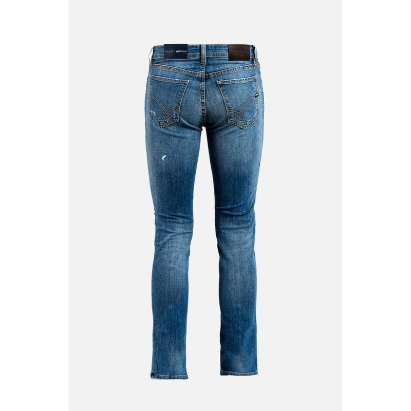 Gas Blue Cotton Slim Fit Jeans for Men