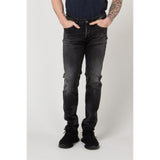Gas Black Cotton Slim Fit Jeans for Men