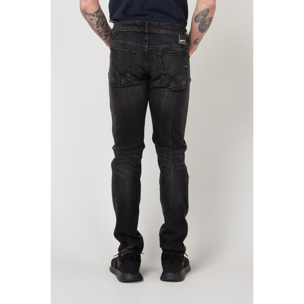 Gas Black Cotton Slim Fit Jeans for Men