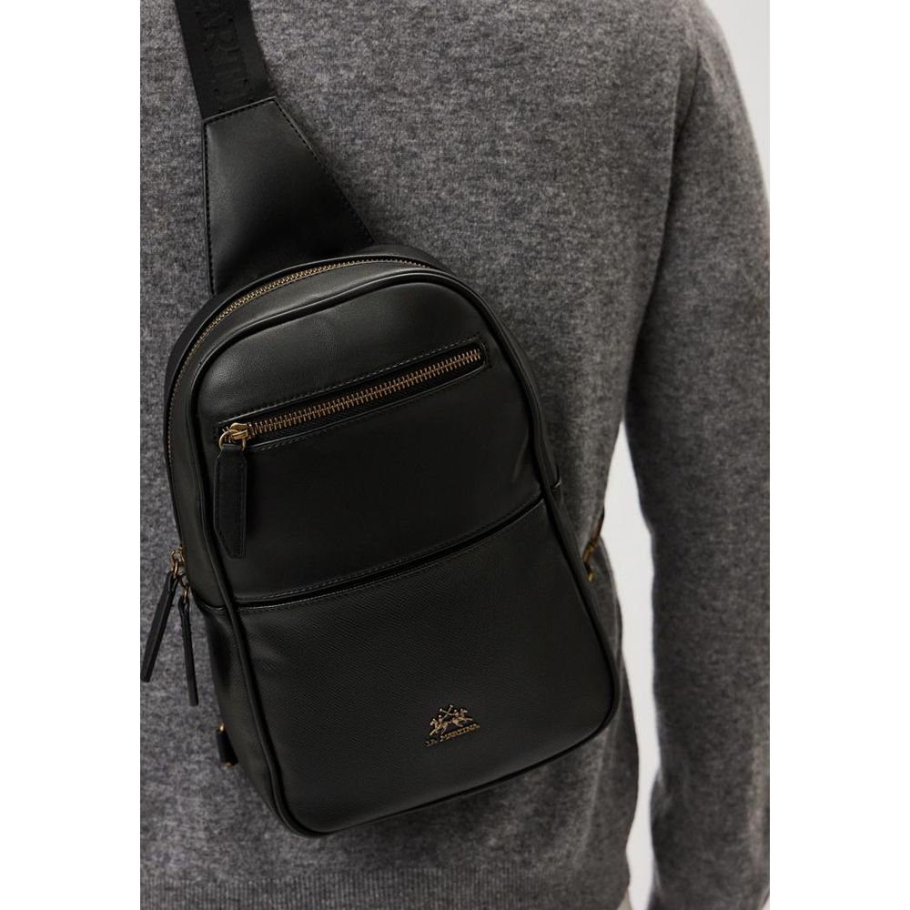 La Martina Black Polyethylene Crossbody Bag for Men