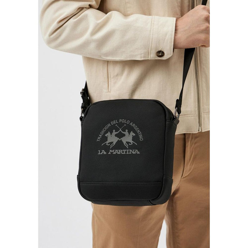 La Martina Zwarte Polyetheen Crossbodytas