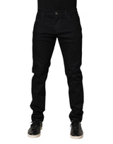 Jean skinny en coton noir à motifs floraux pour homme de Dolce &amp; Gabbana