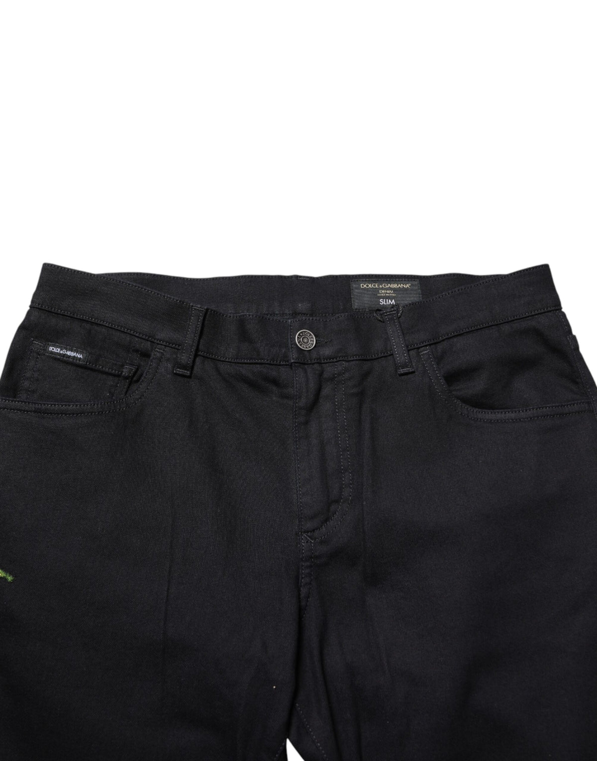 Jean skinny en coton noir à motifs floraux pour homme de Dolce &amp; Gabbana