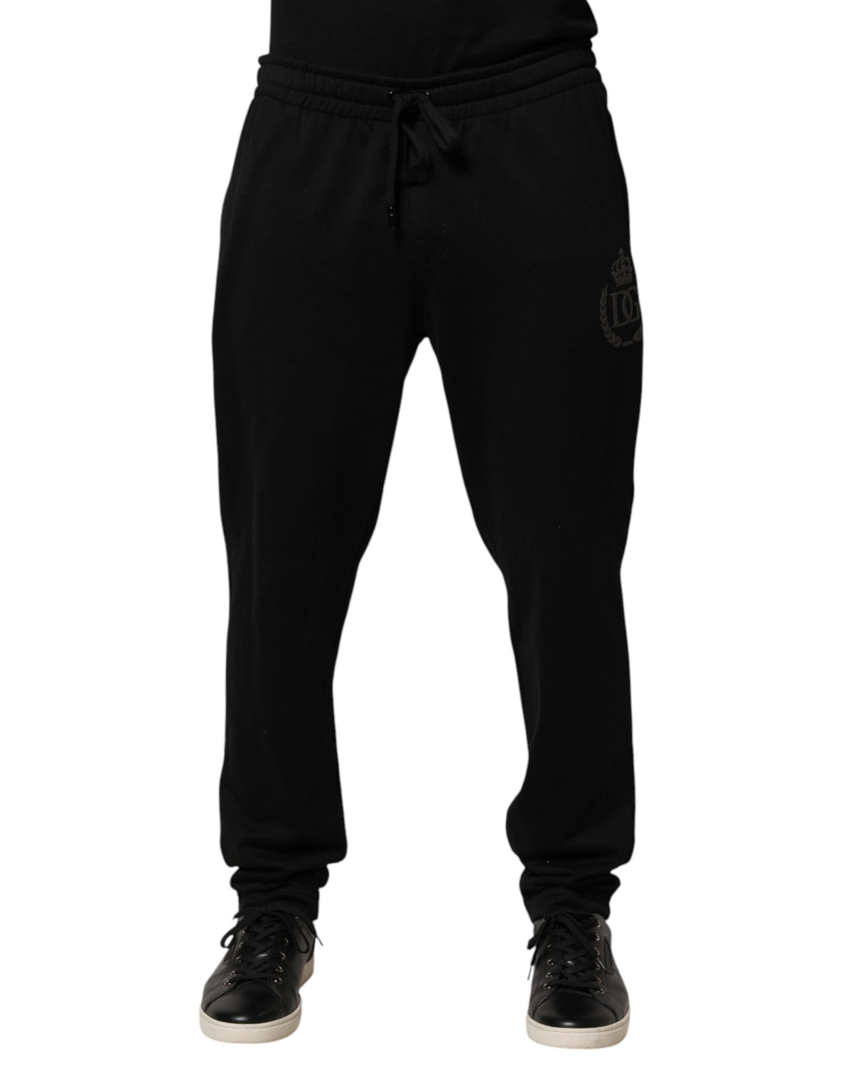 Pantalon de jogging skinny Dolce & Gabbana en coton noir avec logo