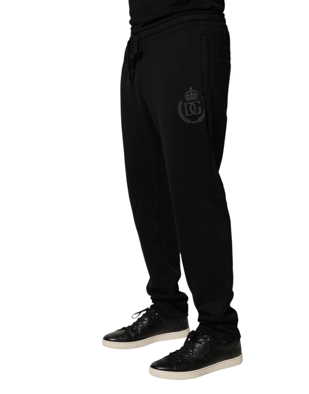 Pantalon de jogging skinny Dolce & Gabbana en coton noir avec logo