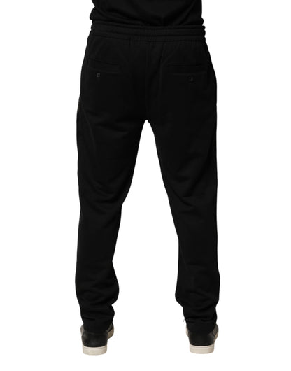 Pantalon de jogging skinny Dolce & Gabbana en coton noir avec logo