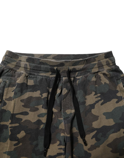 Pantalon de jogging en coton camouflage marron Dolce &amp; Gabbana