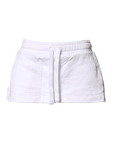 Dolce & Gabbana White Cotton Blend Mid Waist A-line Mini Skirt