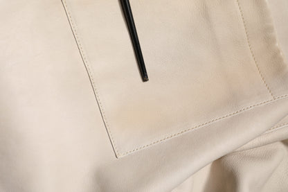 Chemise décontractée pour homme Dolce &amp; Gabbana en cuir beige à boutons
