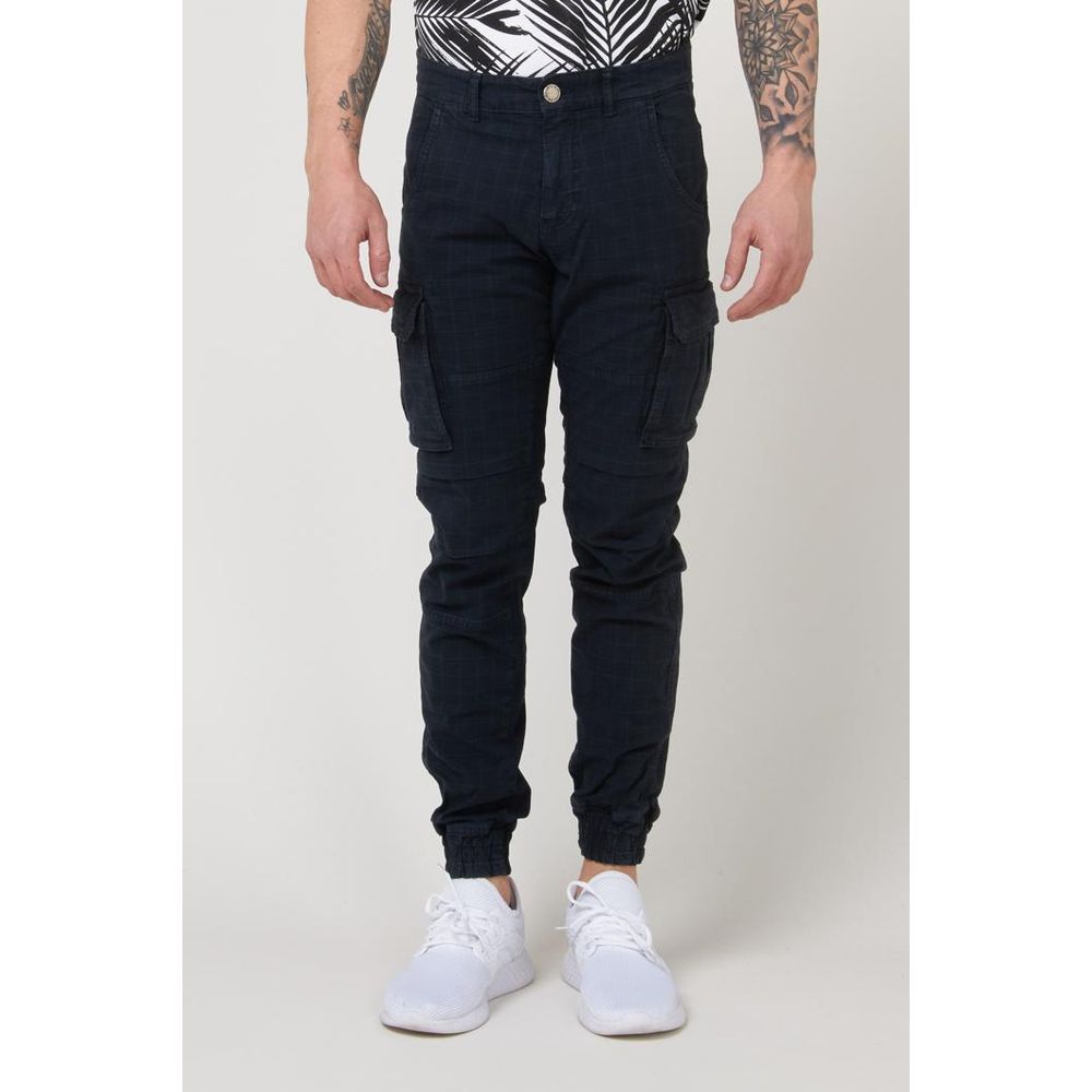 Pantalon Cargo en Coton Bleu Gas pour Homme