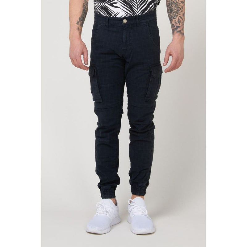 Pantalon Cargo en Coton Bleu Gas pour Homme