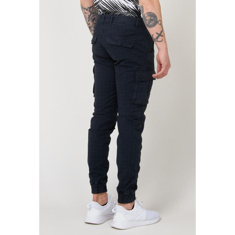 Pantalon Cargo en Coton Bleu Gas pour Homme