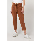 Gas Brown Polyester Casual Pants for Women - Stylish & Comfortable