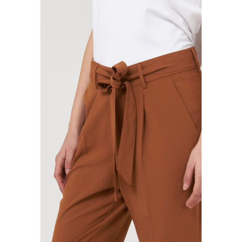 Gas Brown Polyester Casual Pants for Women - Stylish & Comfortable