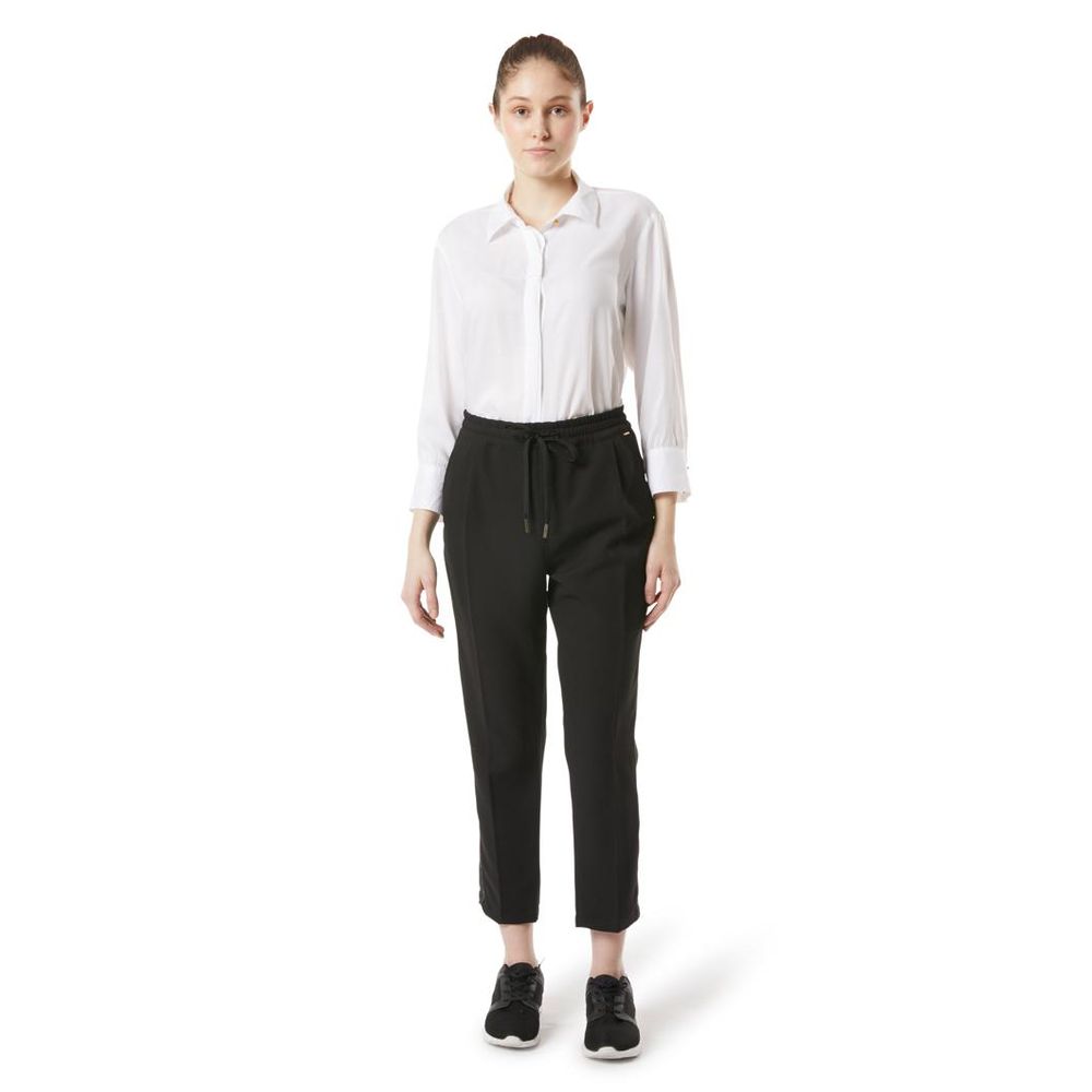 Gas Black Polyester Casual Pants for Women - Stylish & Comfortable