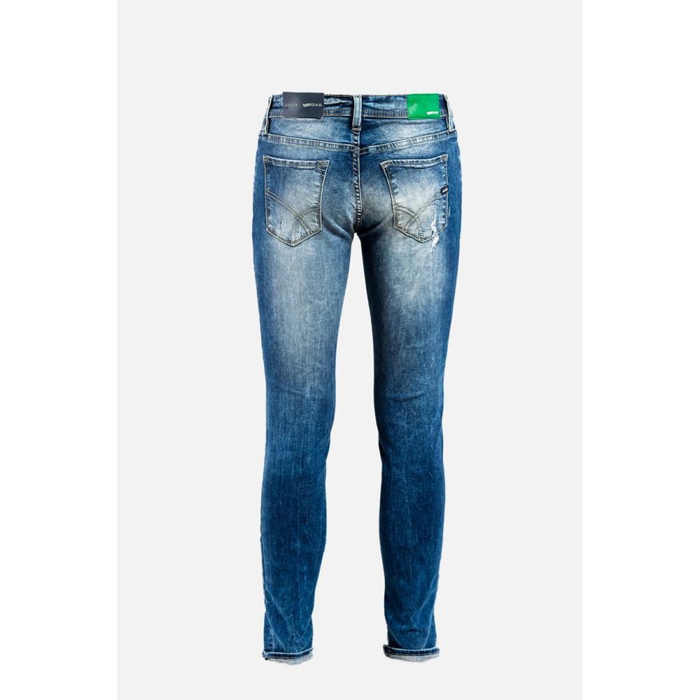 Gas Blue Cotton Jeans Denim - Sleek Fit & Supreme Comfort