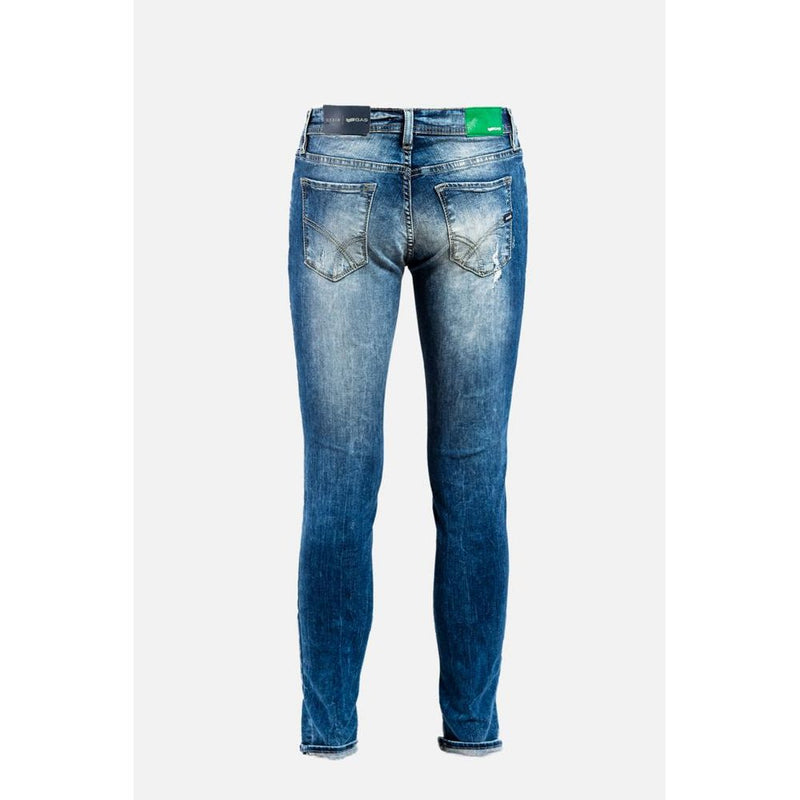 Gas Blue Cotton Jeans Denim - Sleek Fit for Supreme Comfort