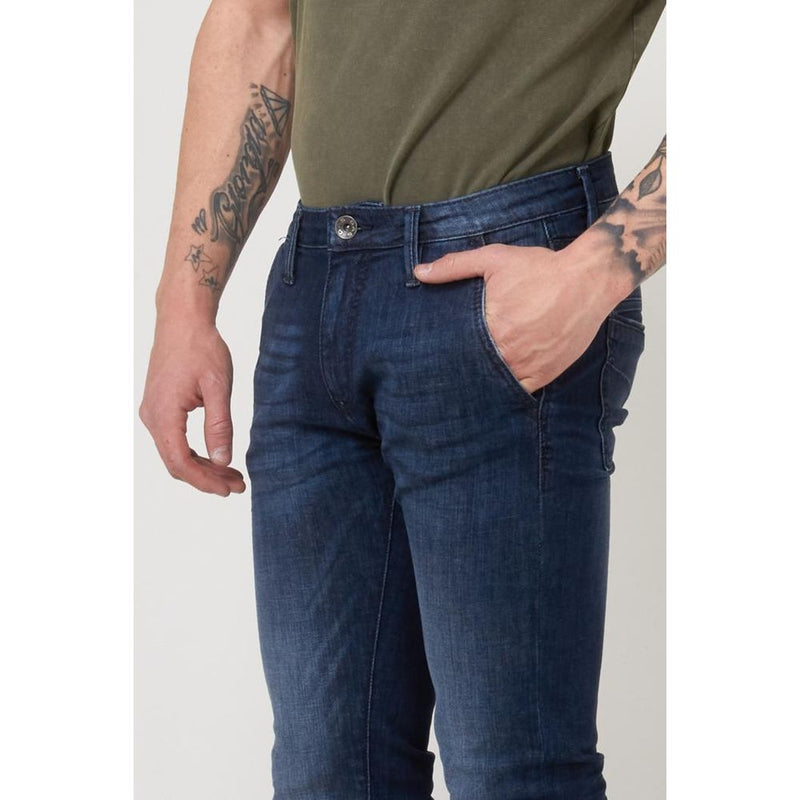 Gas Blue Cotton Slim Fit Jeans for Men