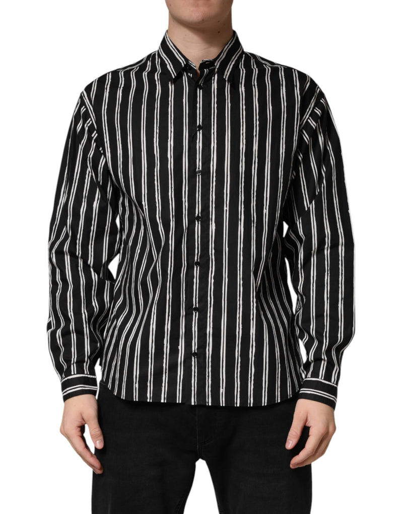 Chemise habillée homme Dolce &amp; Gabbana à rayures noires en coton