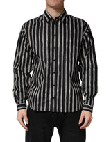 Chemise habillée homme Dolce &amp; Gabbana à rayures noires en coton