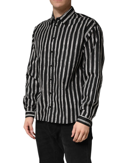 Chemise habillée homme Dolce &amp; Gabbana à rayures noires en coton
