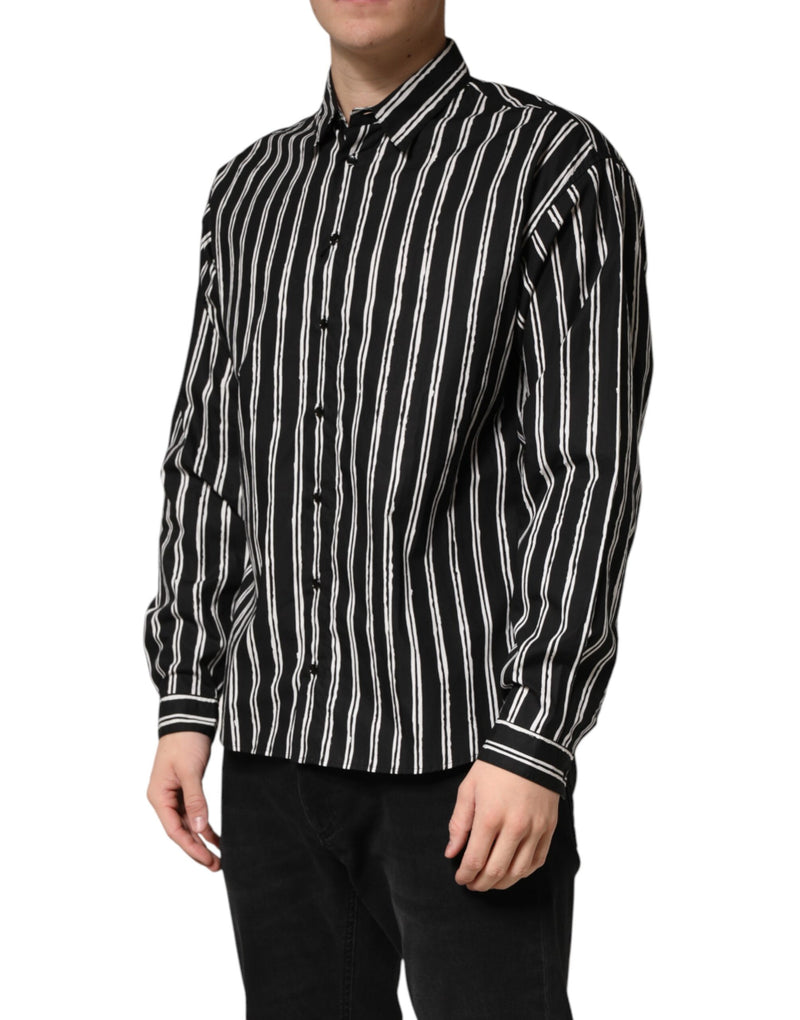 Chemise habillée homme Dolce &amp; Gabbana à rayures noires en coton