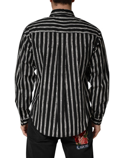 Chemise habillée homme Dolce &amp; Gabbana à rayures noires en coton