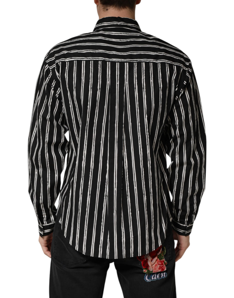 Chemise habillée homme Dolce &amp; Gabbana à rayures noires en coton