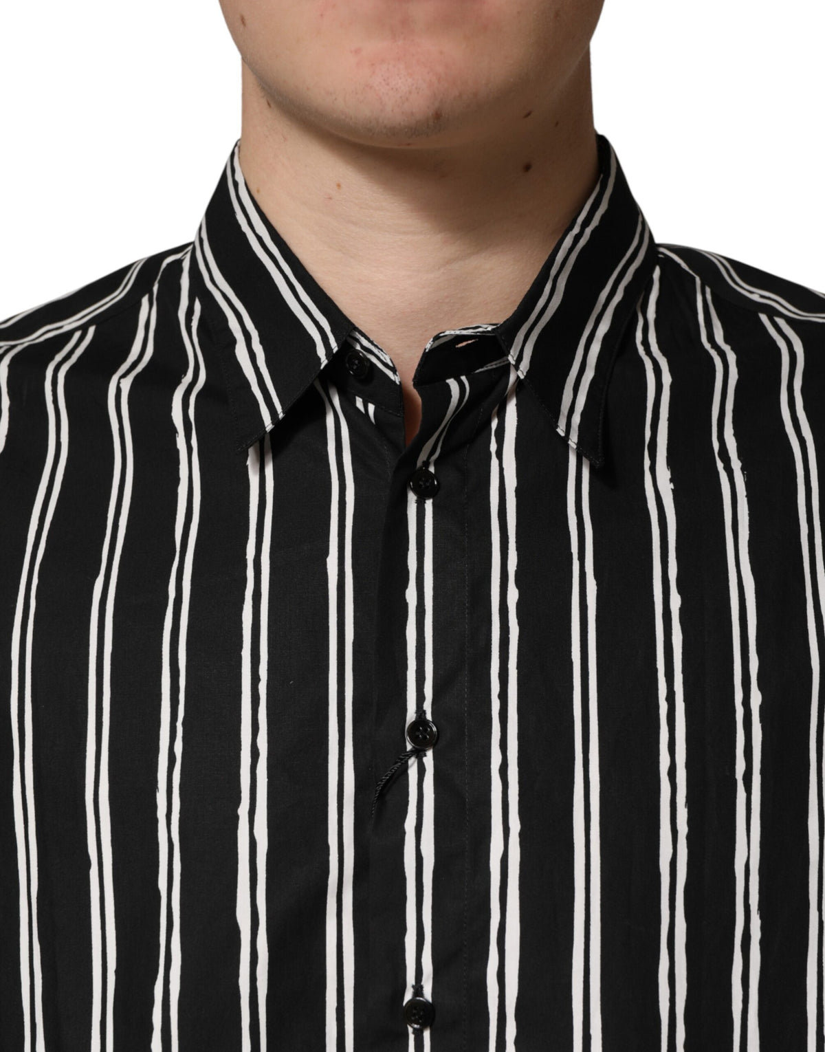 Chemise habillée homme Dolce &amp; Gabbana à rayures noires en coton