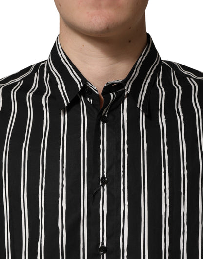 Chemise habillée homme Dolce &amp; Gabbana à rayures noires en coton
