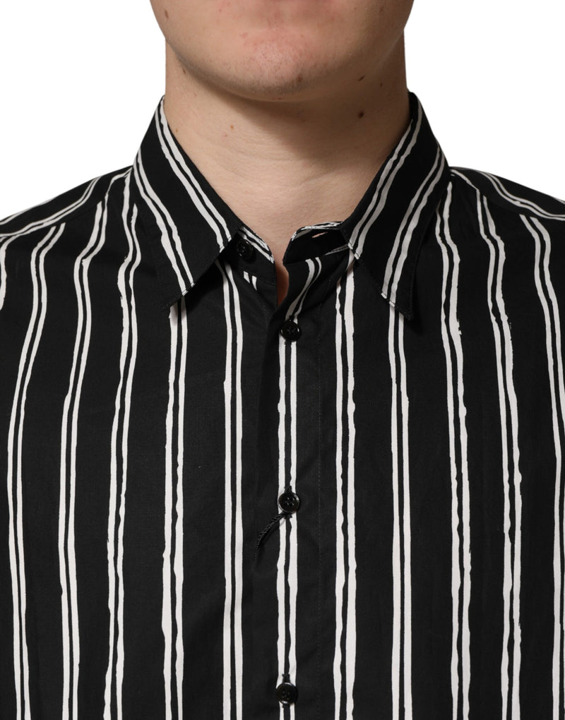 Chemise habillée homme Dolce &amp; Gabbana à rayures noires en coton
