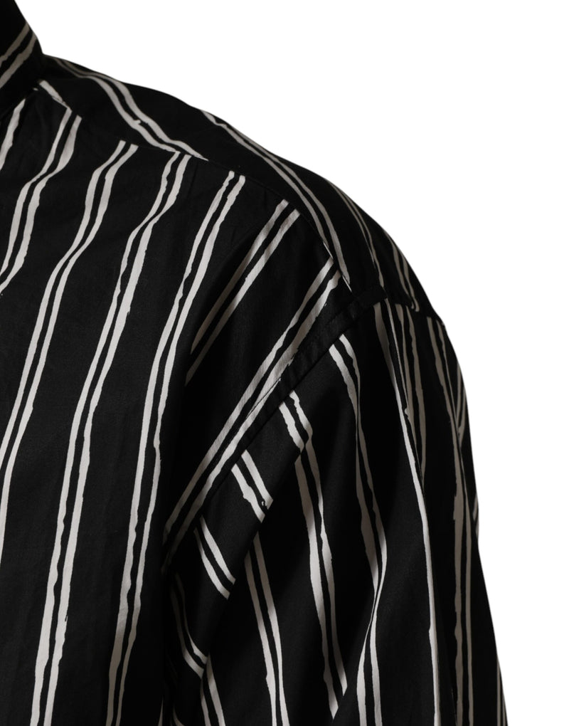 Chemise habillée homme Dolce &amp; Gabbana à rayures noires en coton